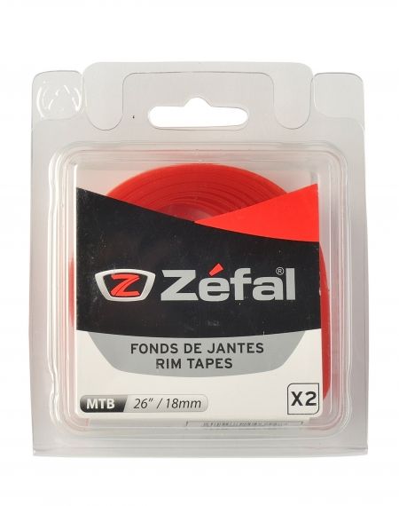 ZEFAL SOFT PVC RIM TAPES - Red - 26'' 18mm by pair