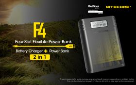 NITECORE F4 BATTERIES CHARGER with  Powerbank function