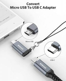 NIMASO Adapter USB C to Micro USB  - USB Type C (Female) to Micro USB (Male)